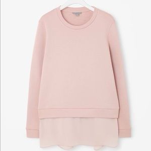 COS Layered Silk Panel Pink Sweatshirt XS